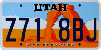 UT license plate Z718BJ