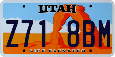 UT license plate Z718BM