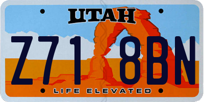 UT license plate Z718BN