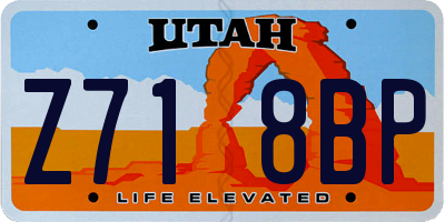 UT license plate Z718BP