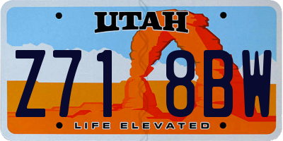 UT license plate Z718BW