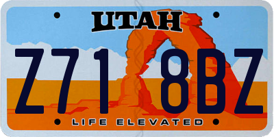 UT license plate Z718BZ