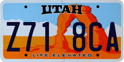 UT license plate Z718CA