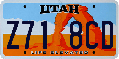 UT license plate Z718CD