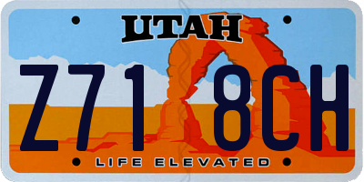 UT license plate Z718CH