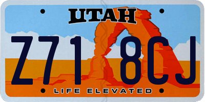 UT license plate Z718CJ