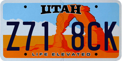 UT license plate Z718CK
