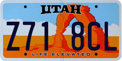 UT license plate Z718CL