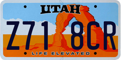 UT license plate Z718CR