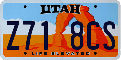 UT license plate Z718CS
