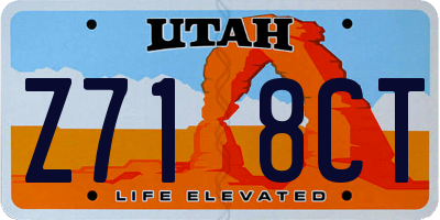 UT license plate Z718CT
