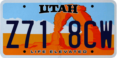 UT license plate Z718CW