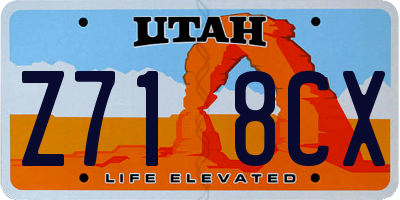 UT license plate Z718CX