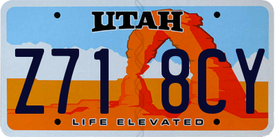 UT license plate Z718CY