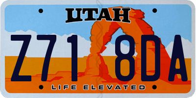 UT license plate Z718DA