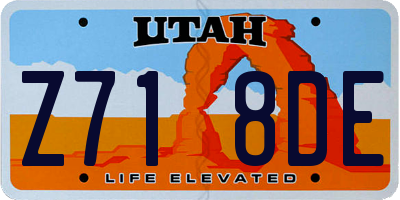 UT license plate Z718DE