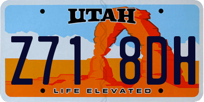 UT license plate Z718DH