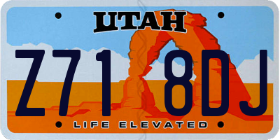 UT license plate Z718DJ