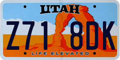 UT license plate Z718DK