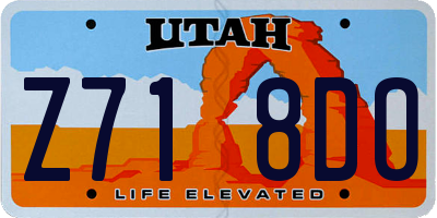 UT license plate Z718DO