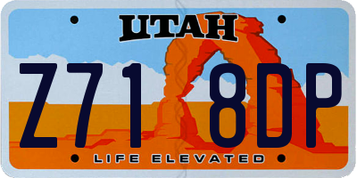 UT license plate Z718DP