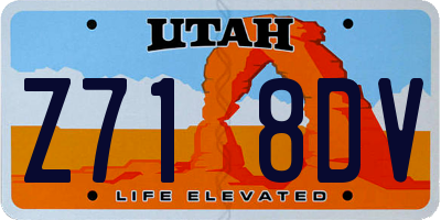 UT license plate Z718DV
