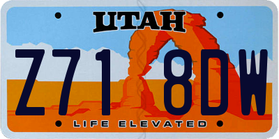 UT license plate Z718DW