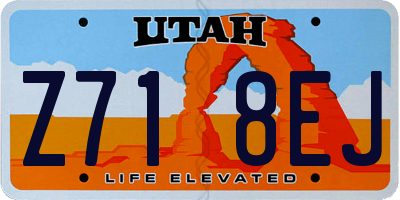 UT license plate Z718EJ