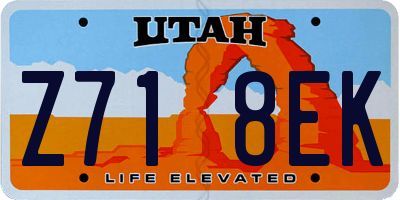 UT license plate Z718EK