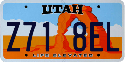 UT license plate Z718EL