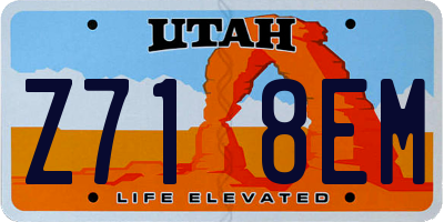 UT license plate Z718EM