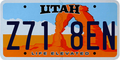UT license plate Z718EN
