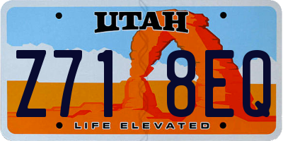 UT license plate Z718EQ