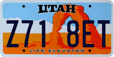 UT license plate Z718ET