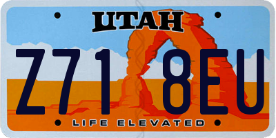 UT license plate Z718EU