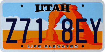 UT license plate Z718EY