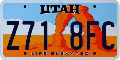 UT license plate Z718FC