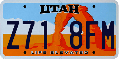 UT license plate Z718FM