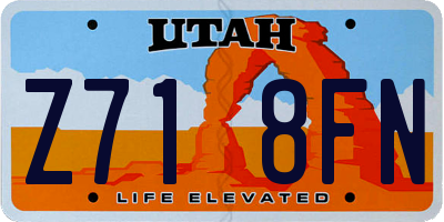 UT license plate Z718FN