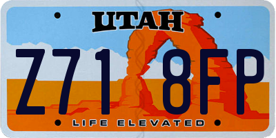 UT license plate Z718FP
