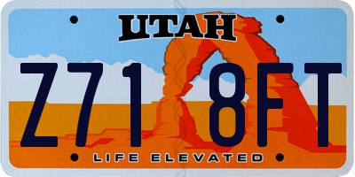UT license plate Z718FT