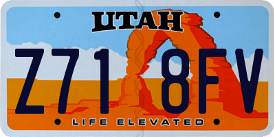 UT license plate Z718FV