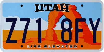 UT license plate Z718FY