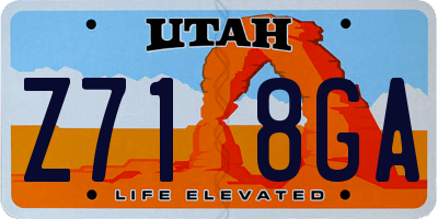 UT license plate Z718GA
