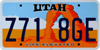 UT license plate Z718GE