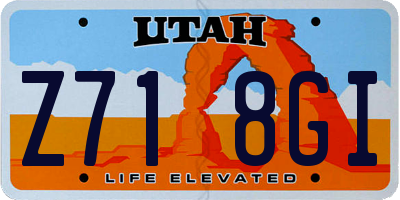 UT license plate Z718GI