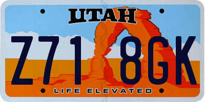 UT license plate Z718GK