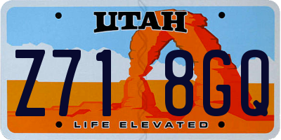 UT license plate Z718GQ