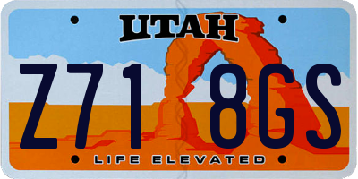 UT license plate Z718GS