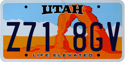 UT license plate Z718GV